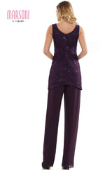 Marsoni by Colors -M303 Chiffon Jacket and Pants Suit