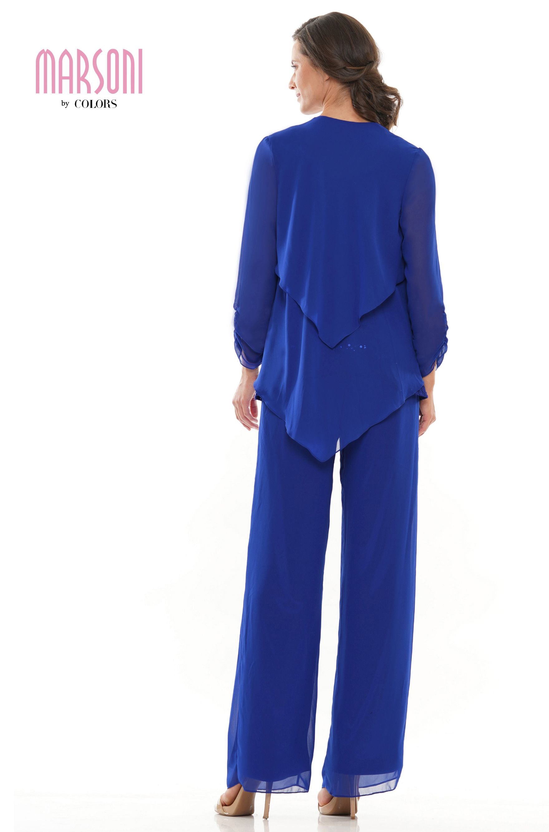 Clearance Sale Marsoni by Colors -M303 Chiffon Jacket and Pants Suit