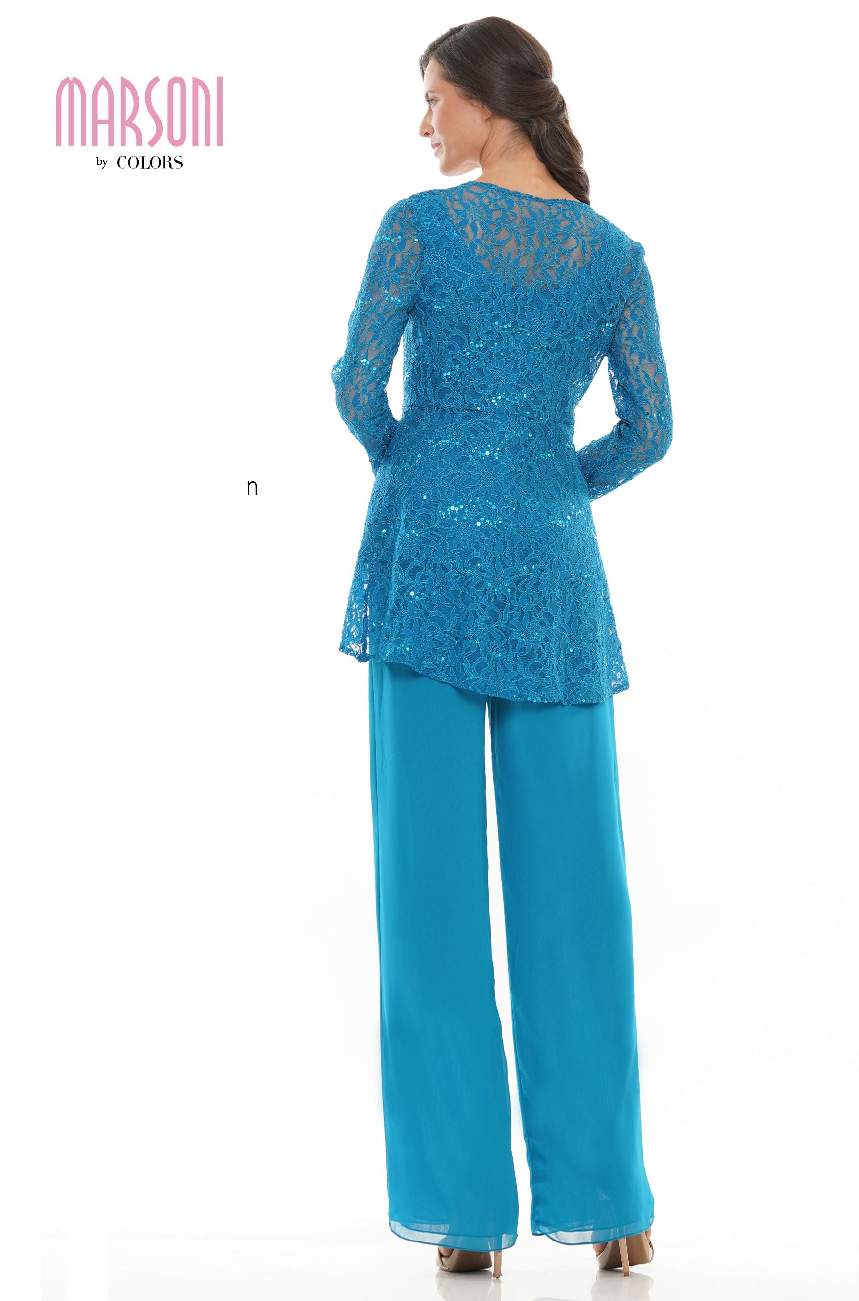 Marsoni by Colors -M305 Pantsuit With Stretch Lace Jacket