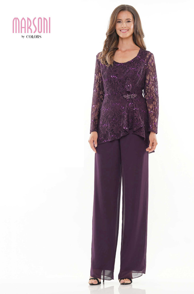 Marsoni by Colors -M305 Pantsuit With Stretch Lace Jacket