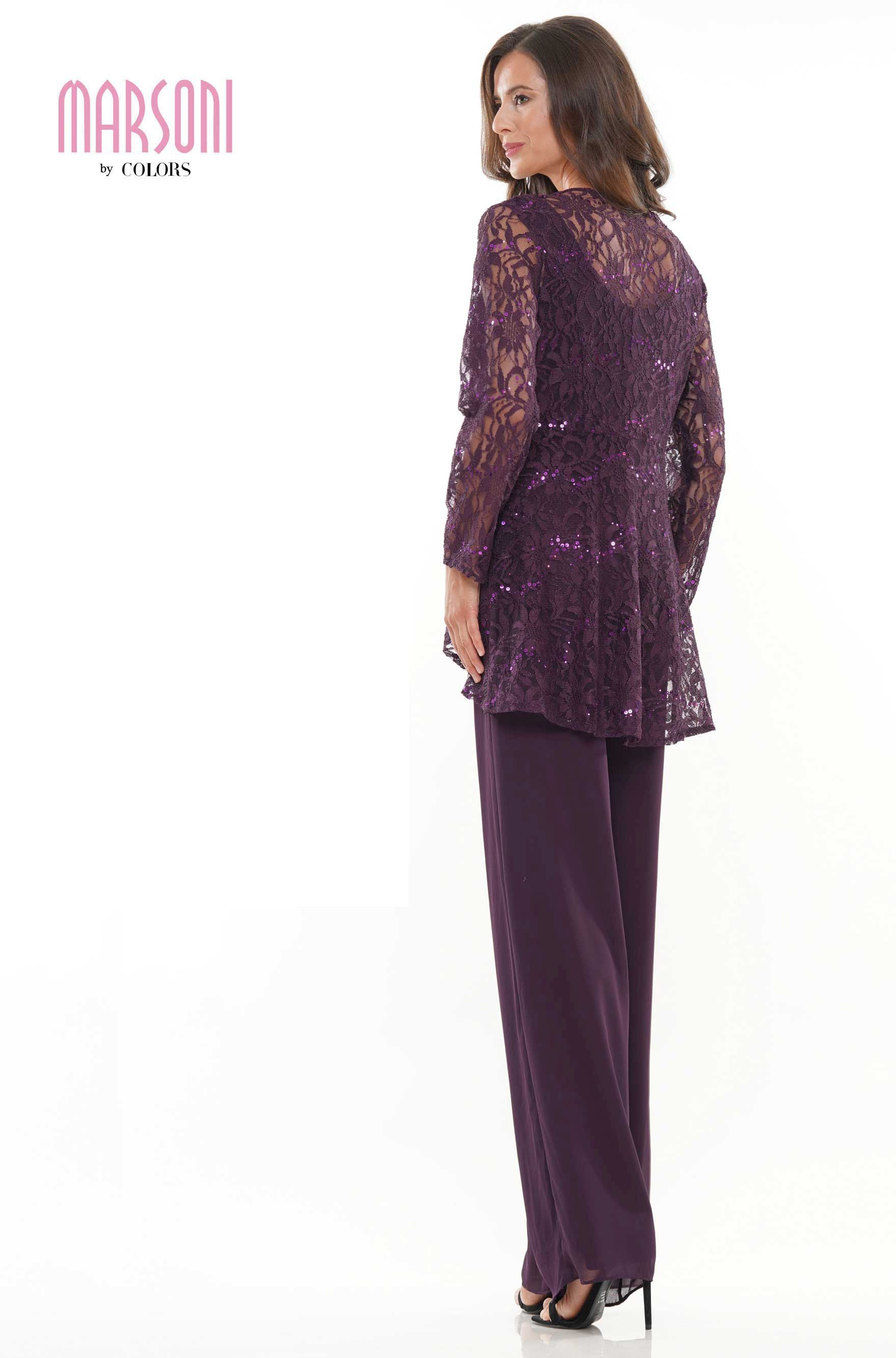 Marsoni by Colors -M305 Pantsuit With Stretch Lace Jacket