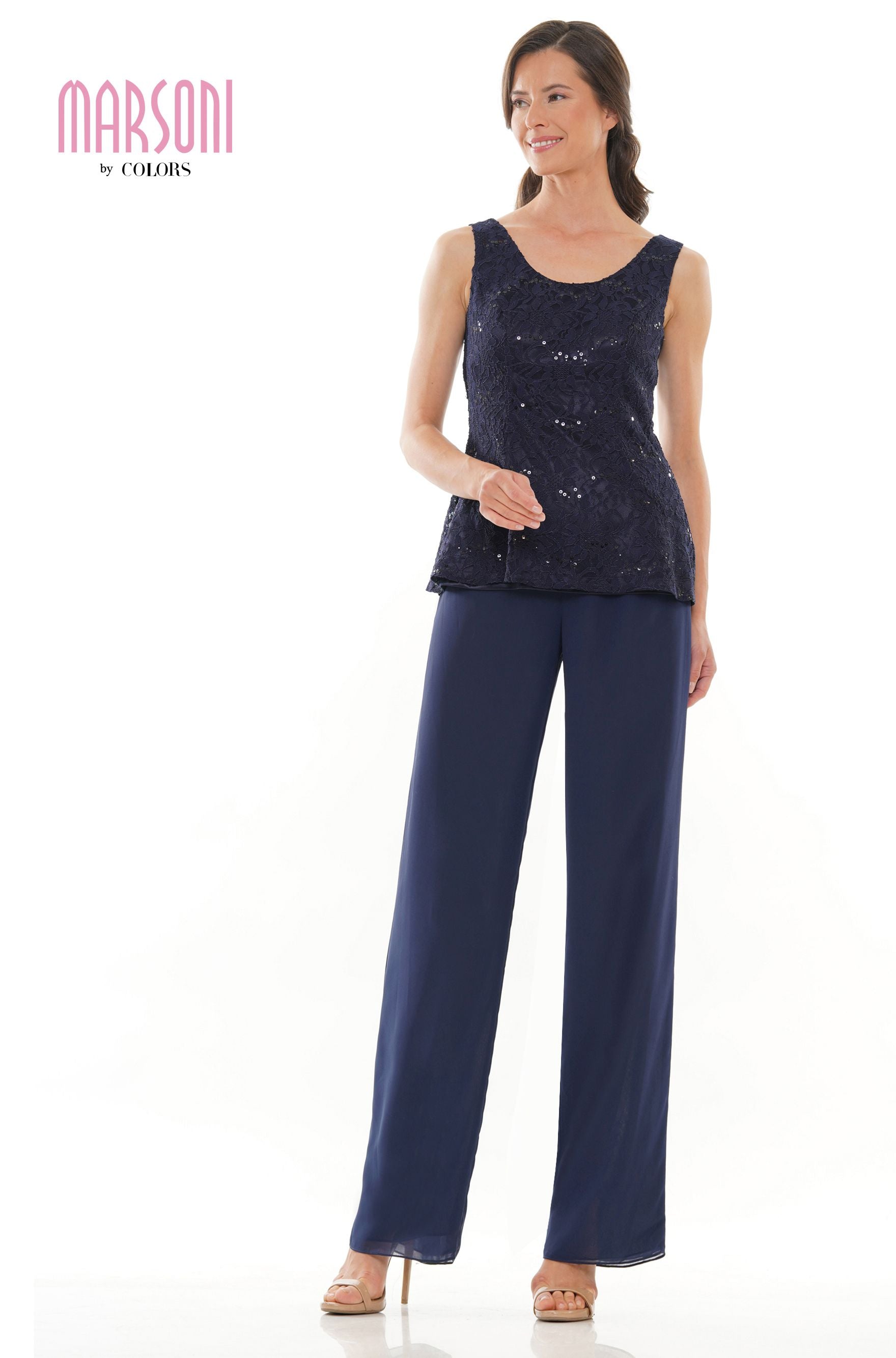 Marsoni by Colors -M305 Pantsuit With Stretch Lace Jacket