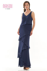 Marsoni by Colors -M309 Ruffled Sheath Dress With Jacket