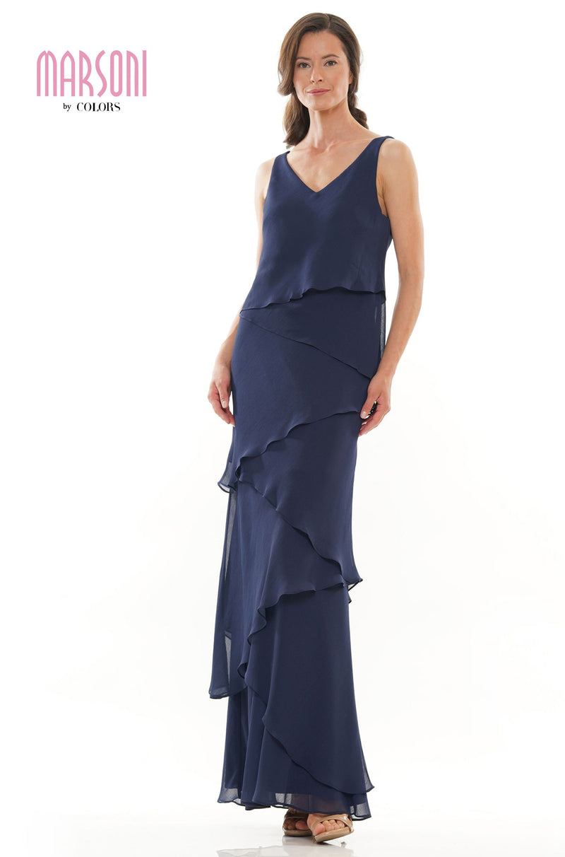 Marsoni by Colors -M309 Ruffled Sheath Dress With Jacket
