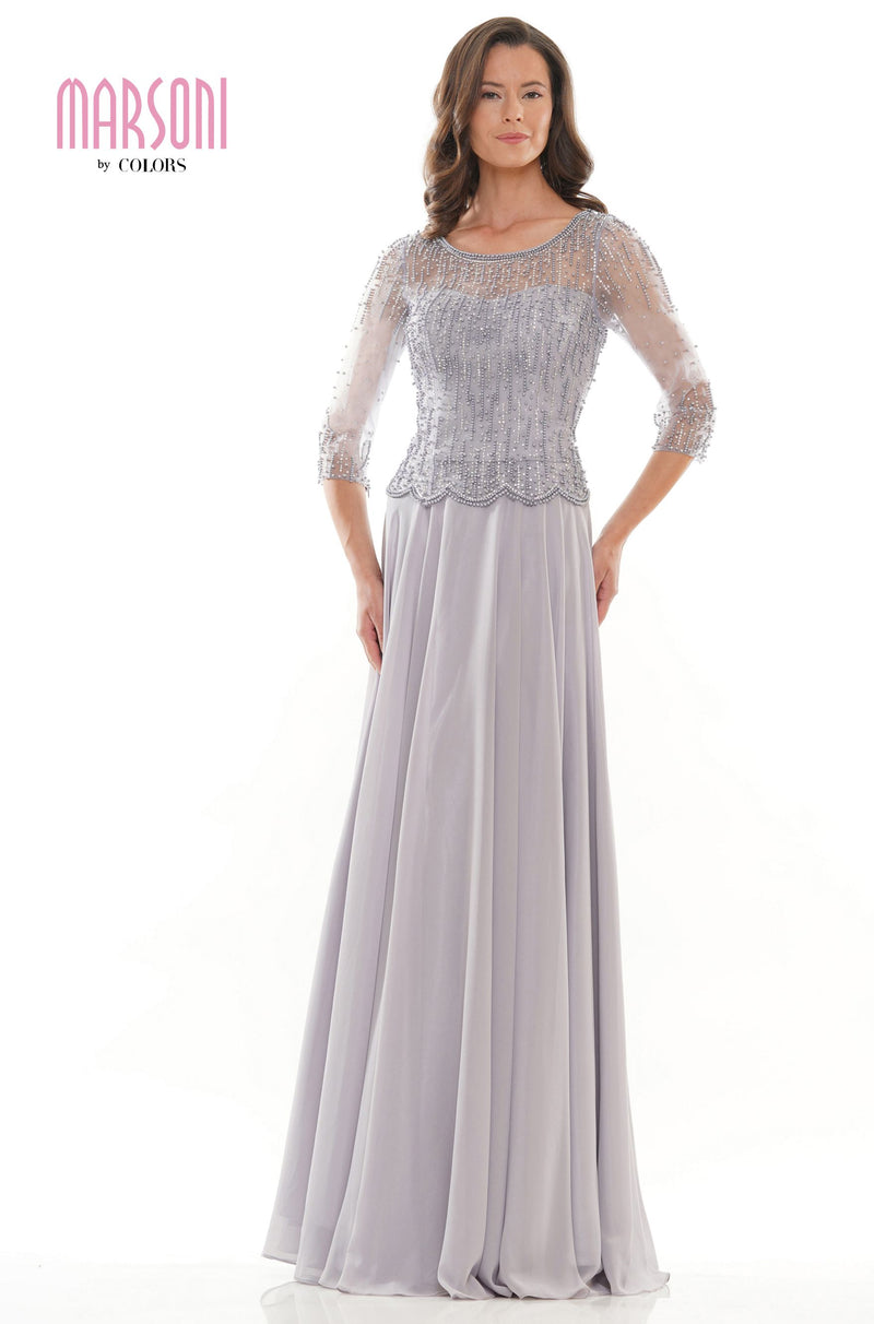 Marsoni by Colors -M312 A Line Dress With Bead Embellished