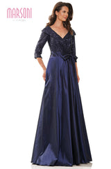 Marsoni by Colors -M317 Off Shoulder Dress With Sequin Bodice