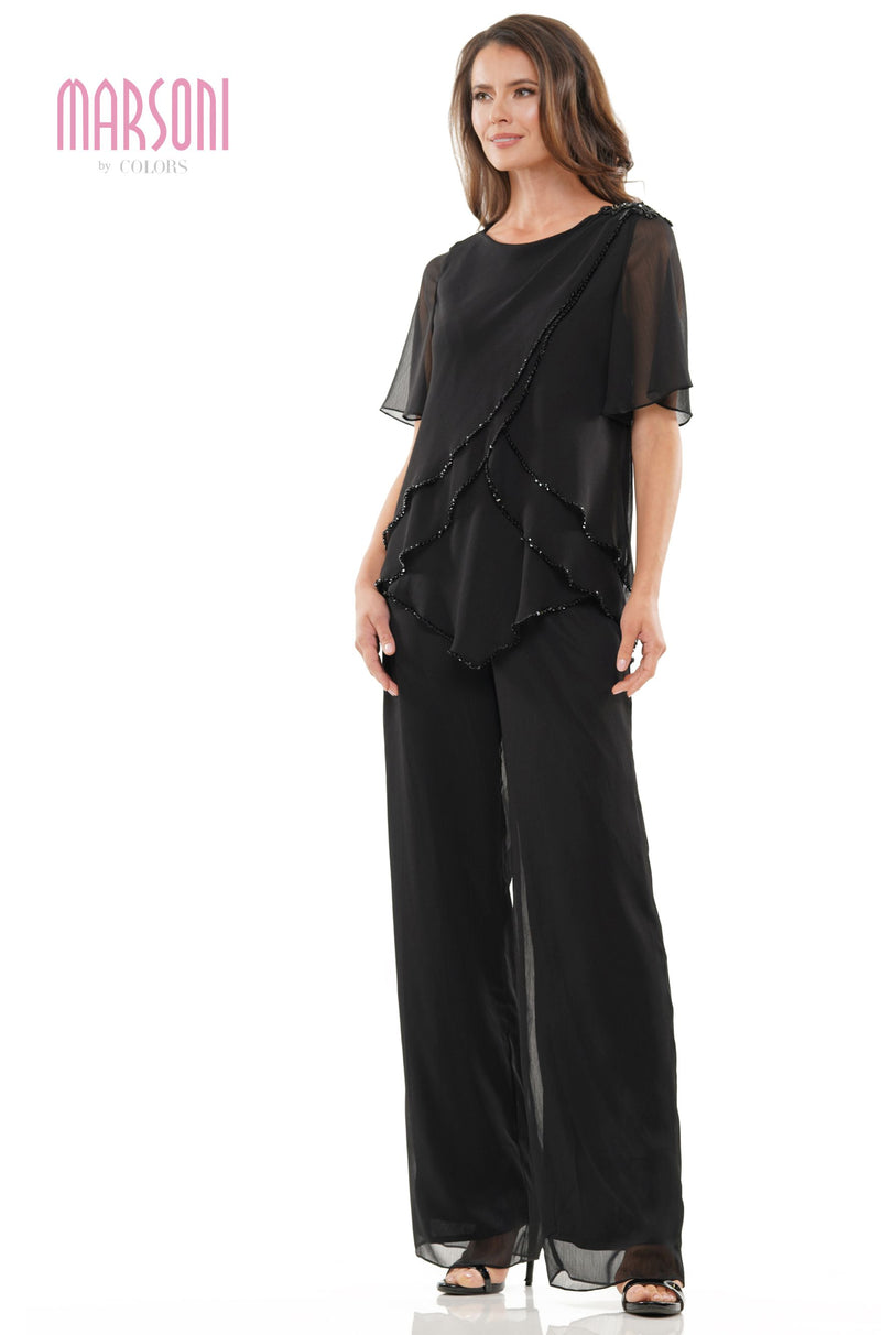 Marsoni by Colors -M321 Pantsuit With Short Sleeves