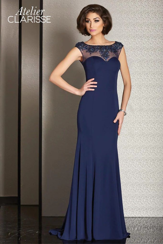 Clarisse -M6241 Beaded Neck Sheath Atelier Dress