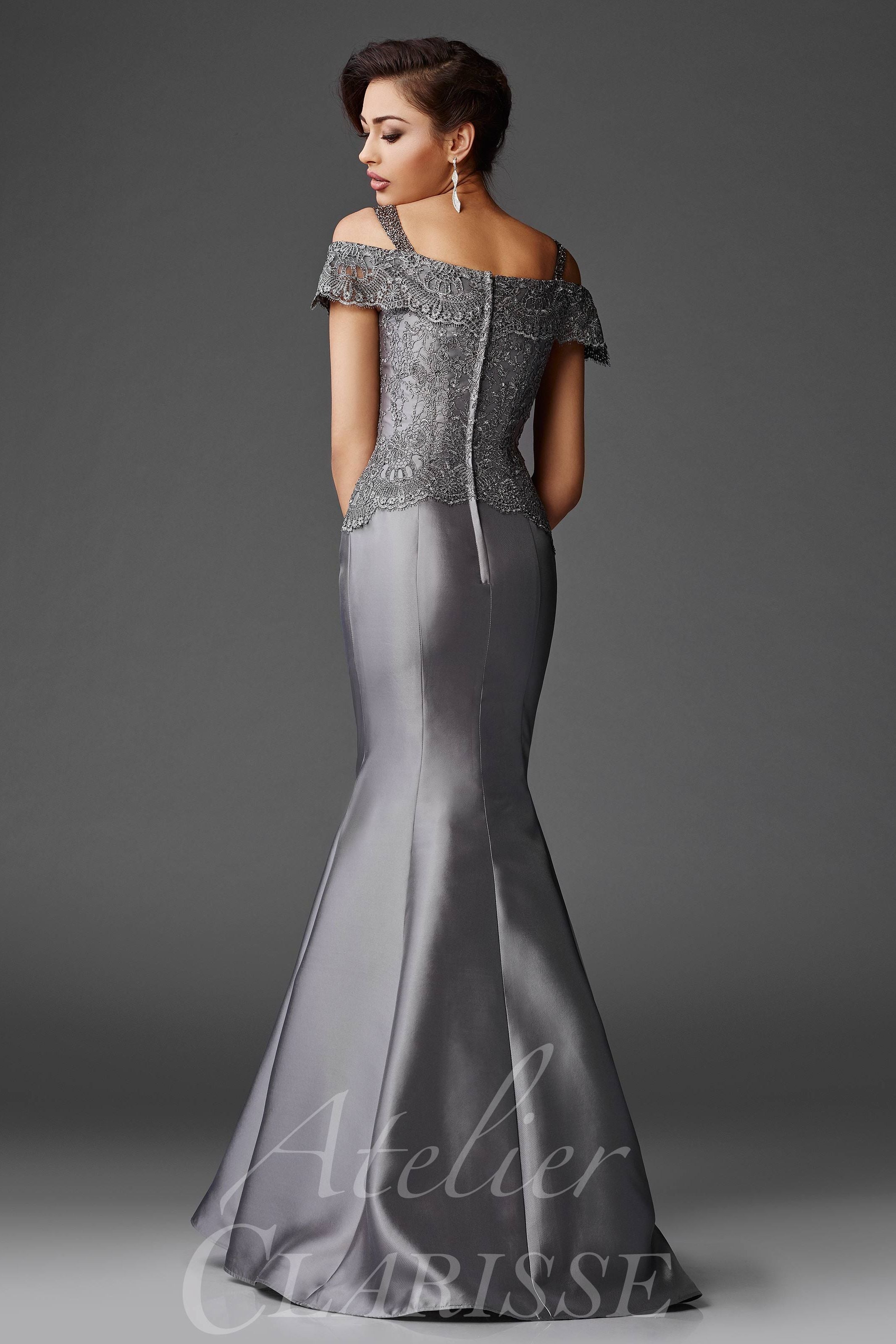 Clarisse -M6420 Metallic Lace Mermaid Prom Dress