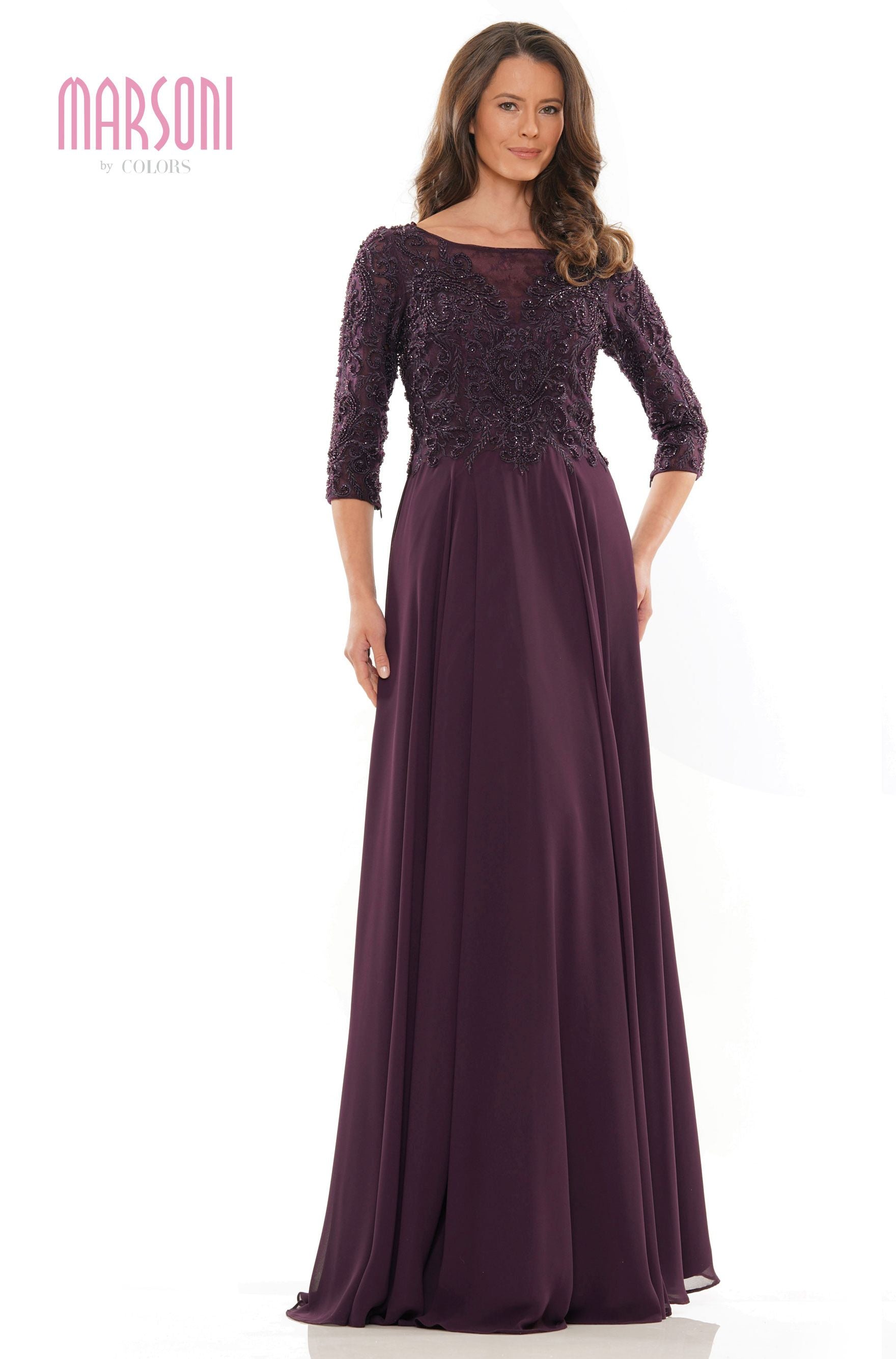 Marsoni by Colors -MV1052 A Line Dress With Fitted bodice