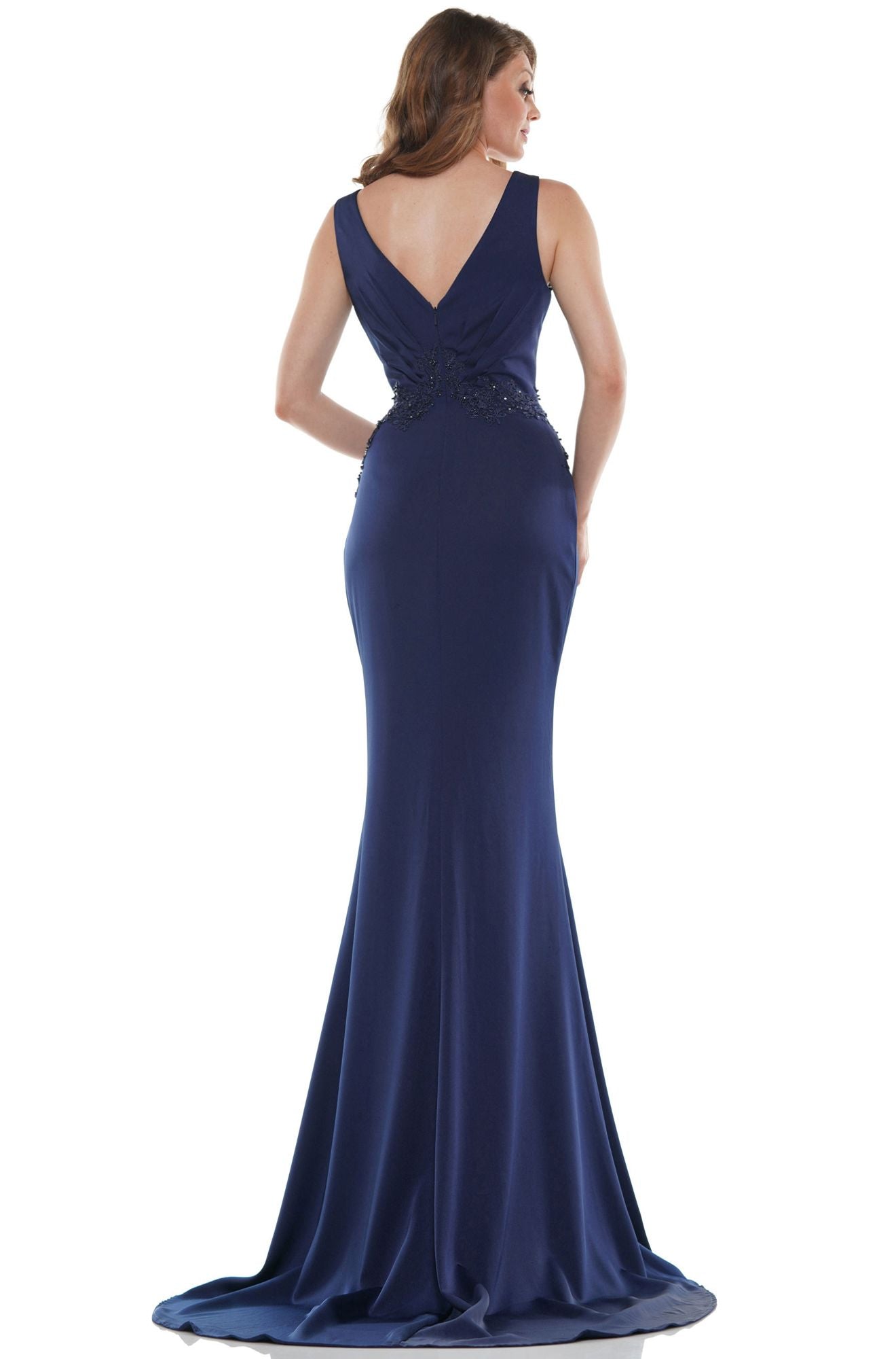 Marsoni by Colors -MV1054 Trumpet Dress With Pleated Wrap Bodice