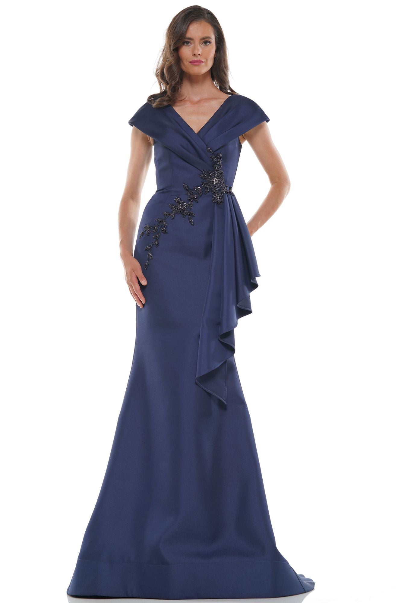 Marsoni by Colors -MV1086 Trumpet Dress With Wrapped Bodice