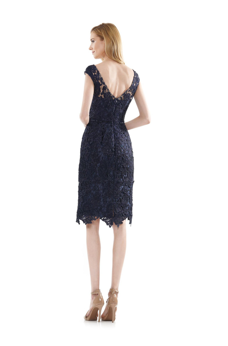 Marsoni by Colors -MV1103 Fitted Lace Dress With Boat Neck