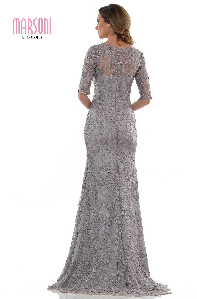 Marsoni by Colors -MV1117 Fit And Flare Dress With V Neck
