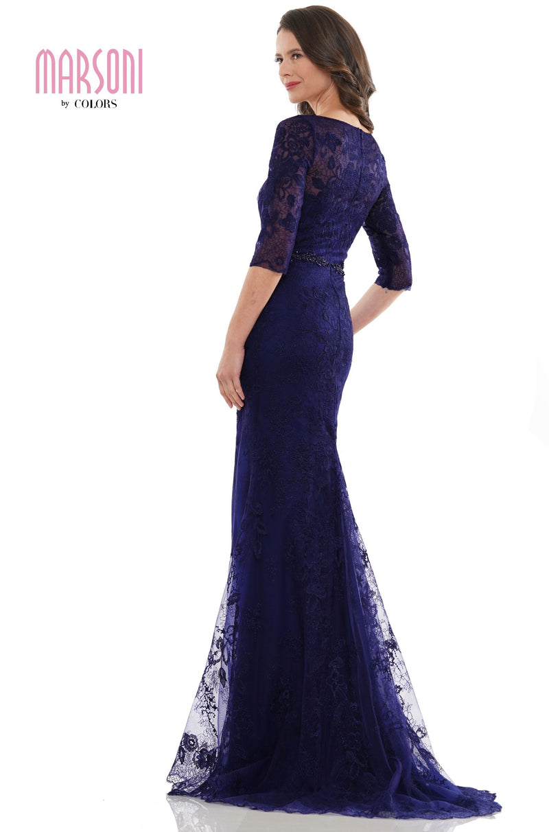 Marsoni by Colors -MV1127 Trumpet Dress With Beaded Lace