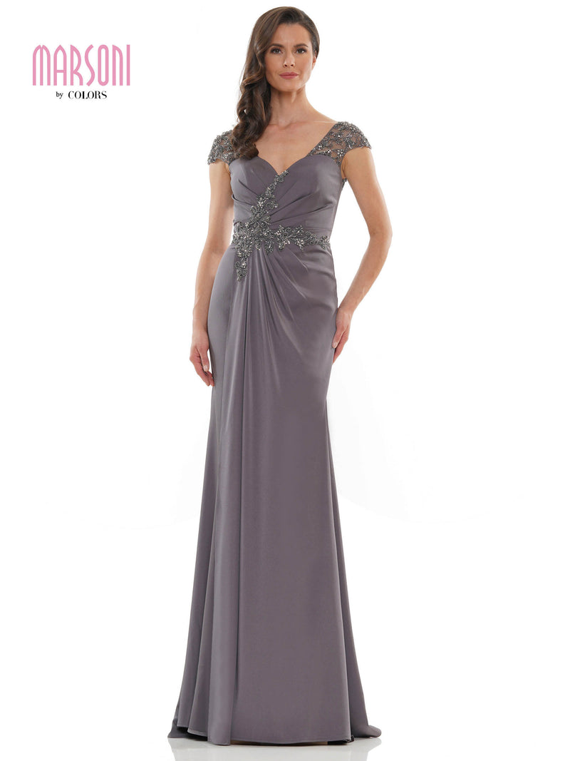 Marsoni by Colors -MV1133 Sheath Dress With V Neck
