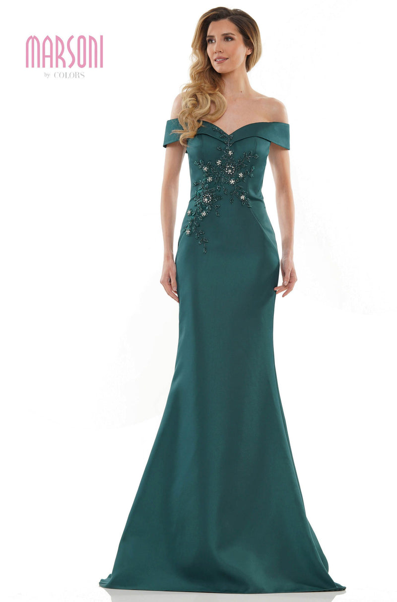 Marsoni by Colors -MV1142 Mermaid Dress With Off Shoulder