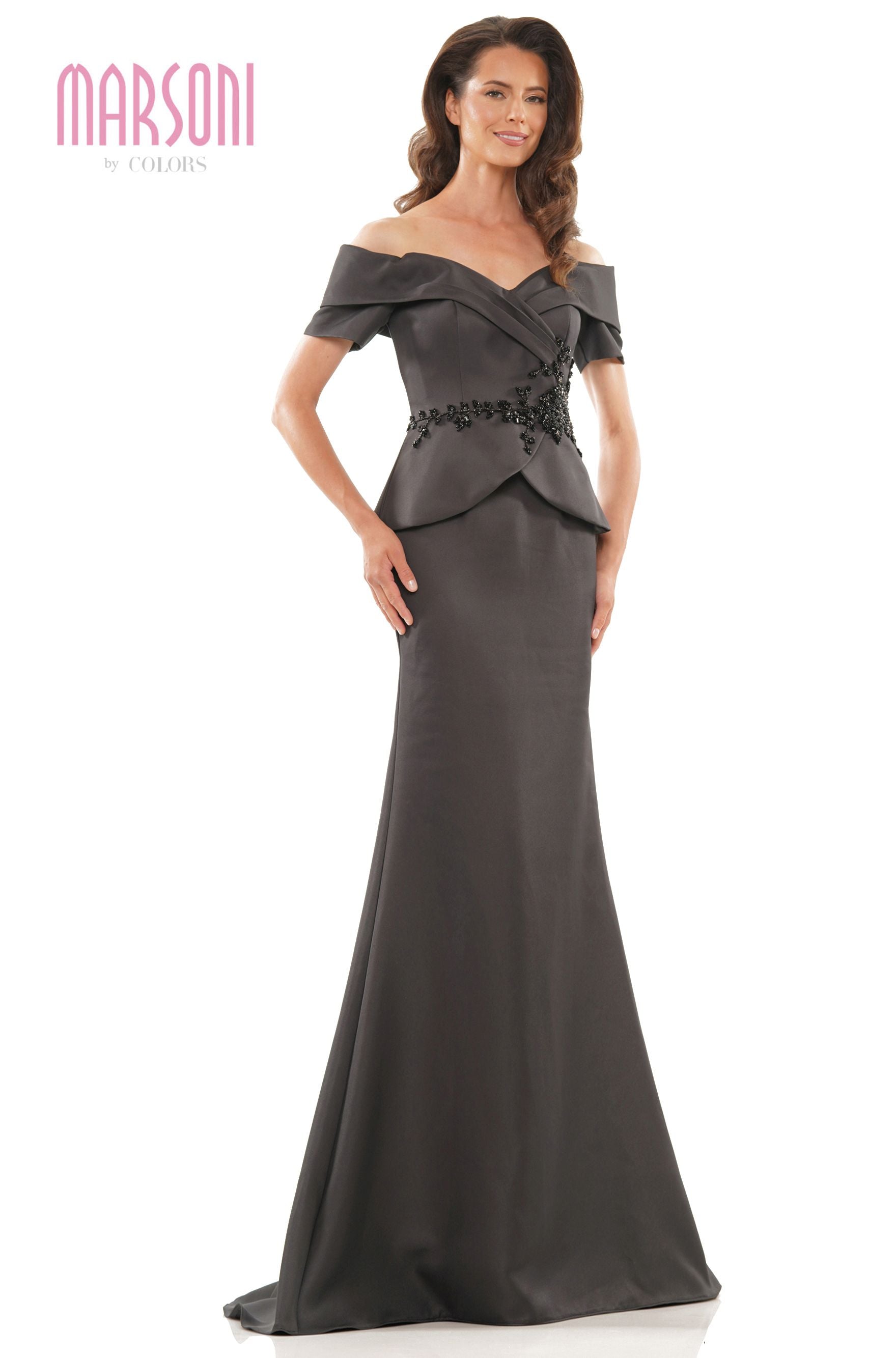 Marsoni by Colors -MV1144 Trumpet Dress With Beaded Waist