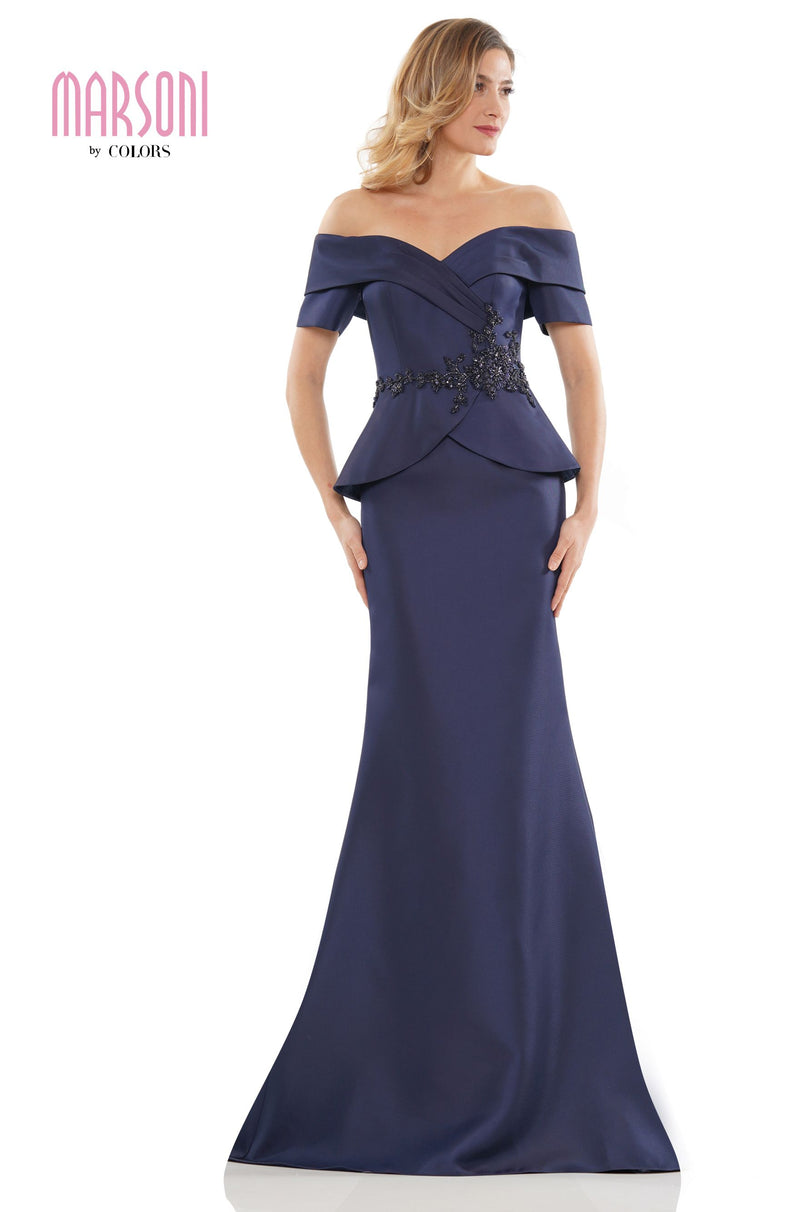 Marsoni by Colors -MV1144 Trumpet Dress With Beaded Waist