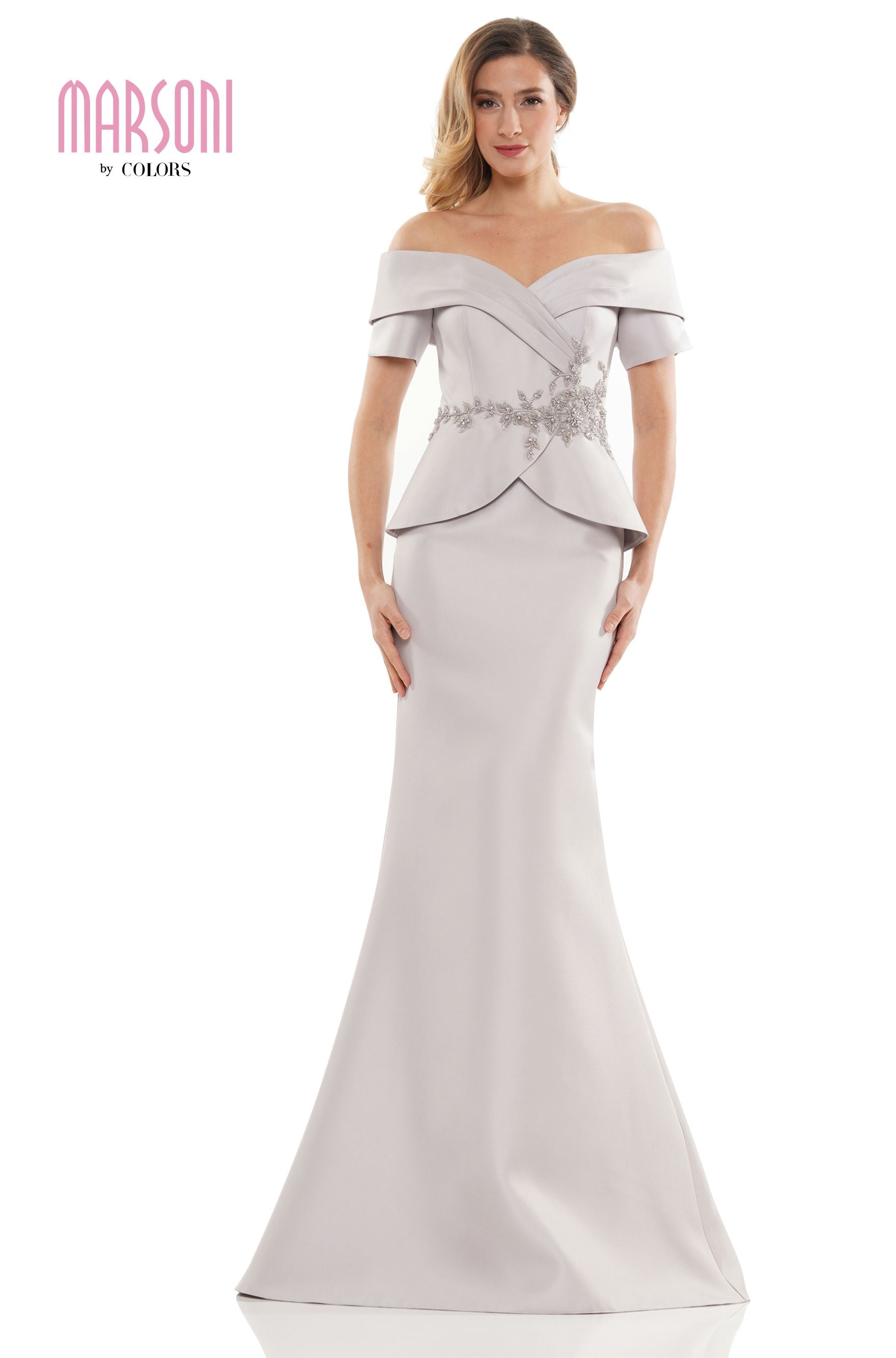 Marsoni by Colors -MV1144 Trumpet Dress With Beaded Waist