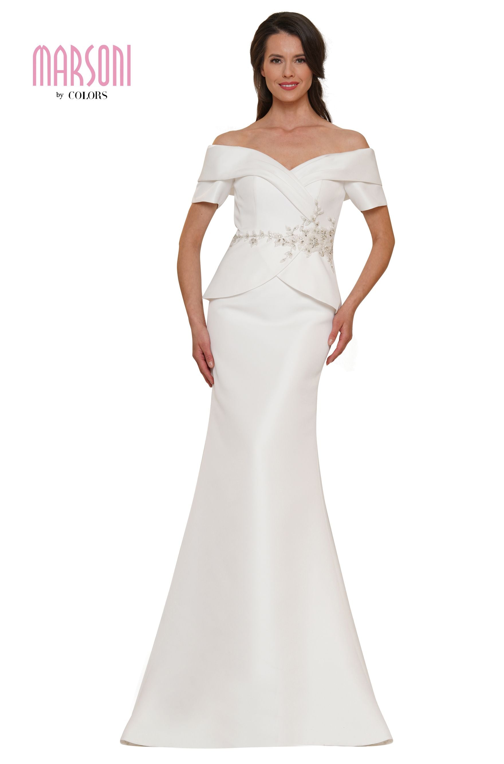 Marsoni by Colors -MV1144 Trumpet Dress With Beaded Waist