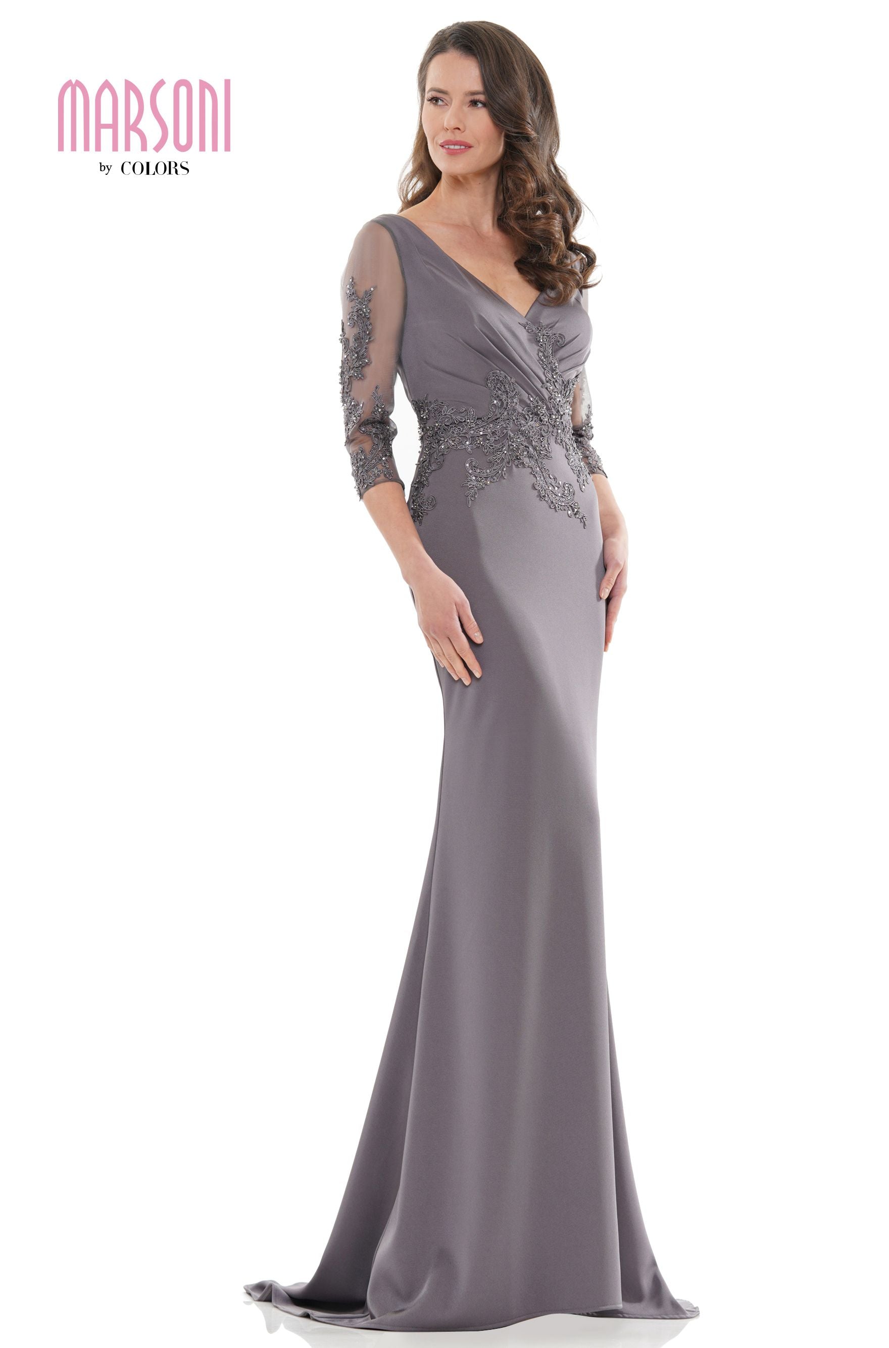 Marsoni by Colors -MV1145 Sheath Dress With V Neck