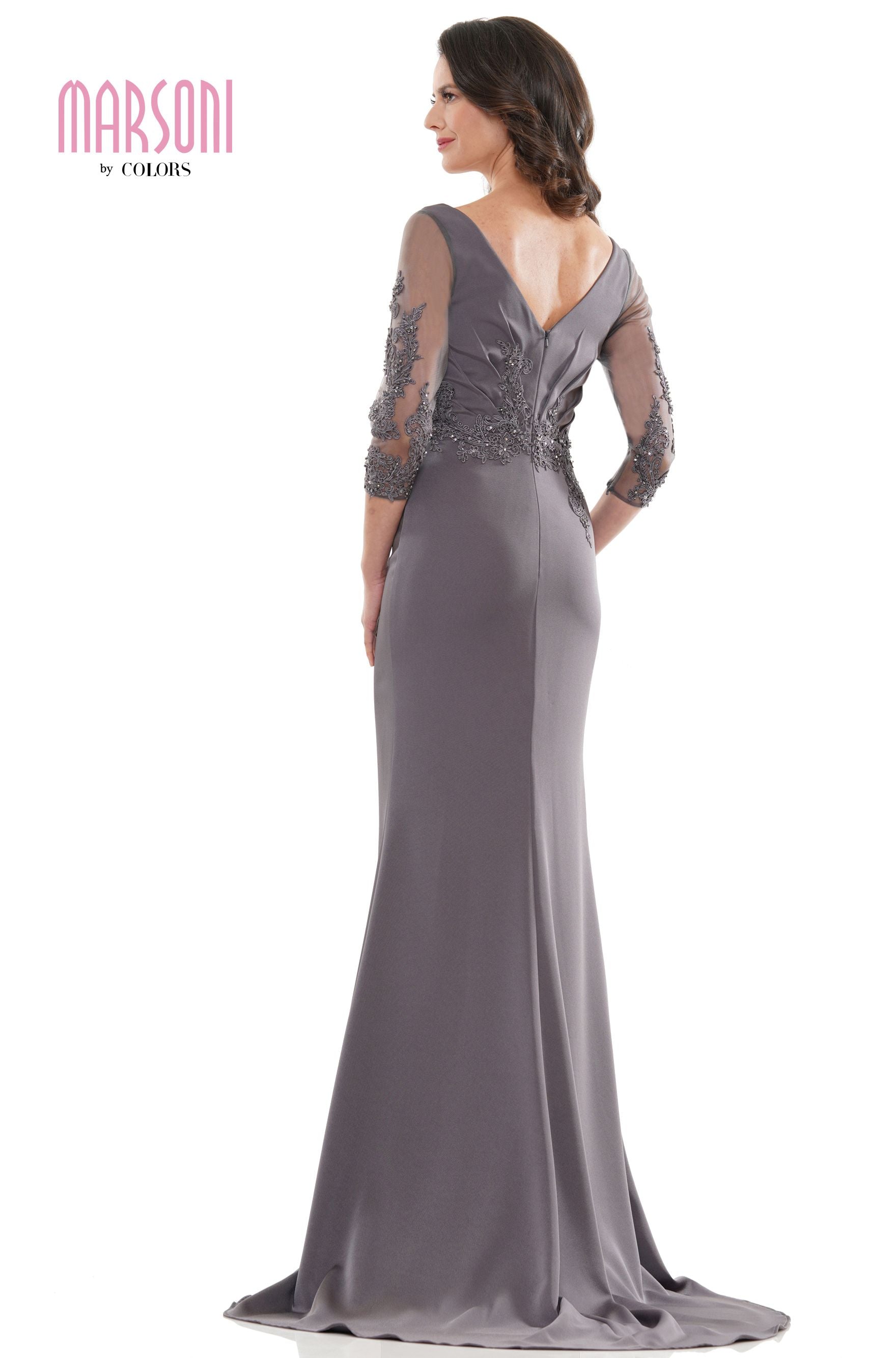 Marsoni by Colors -MV1145 Sheath Dress With V Neck