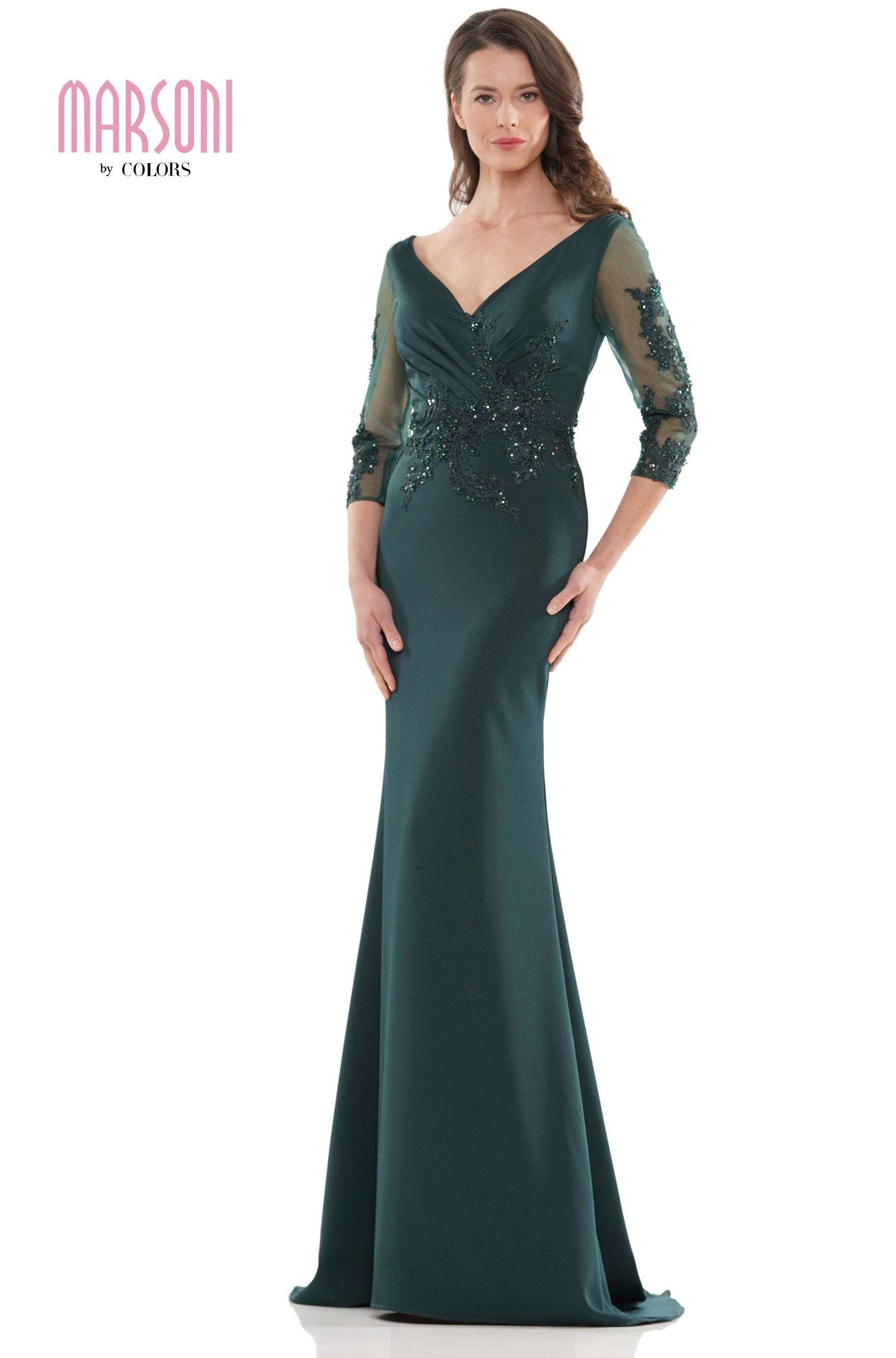 Marsoni by Colors -MV1145 Sheath Dress With V Neck