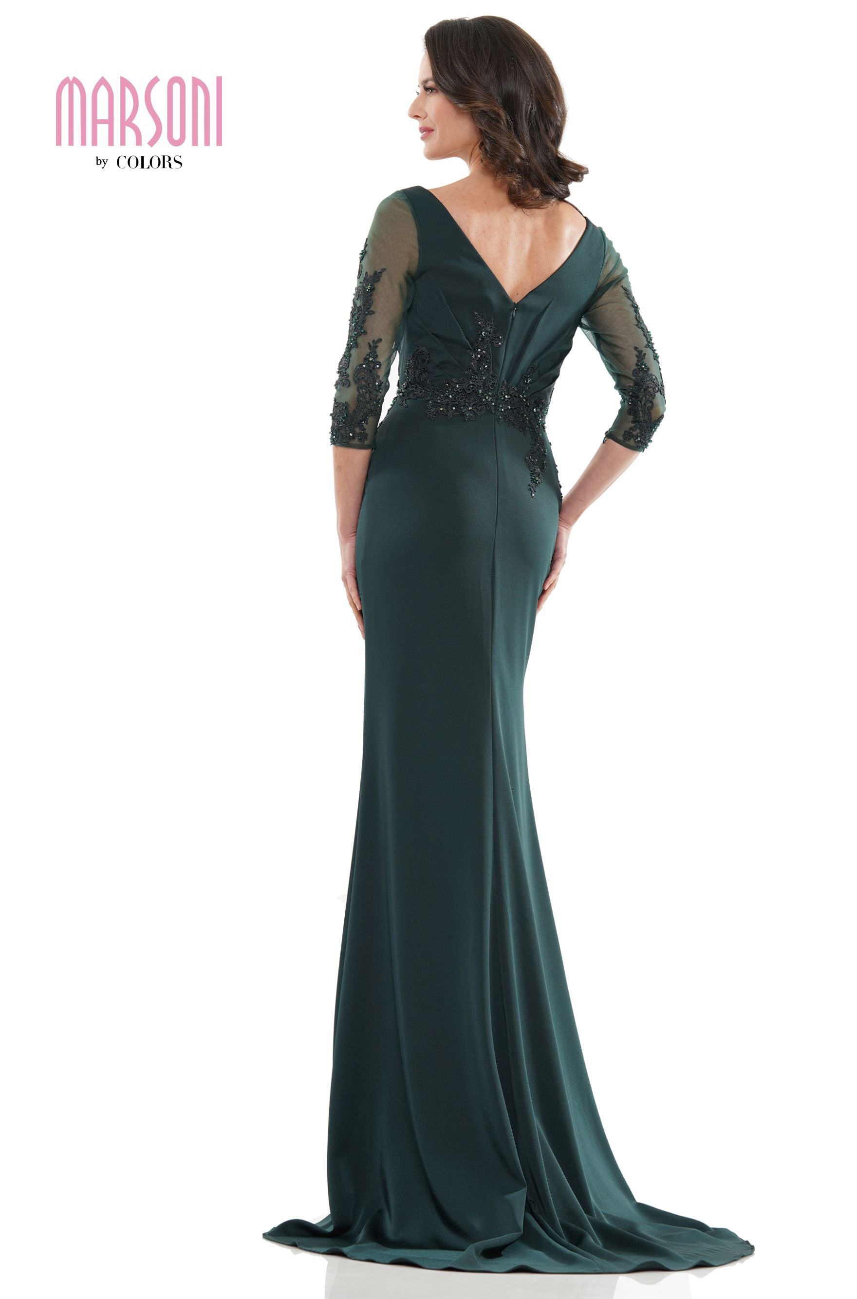 Marsoni by Colors -MV1145 Sheath Dress With V Neck