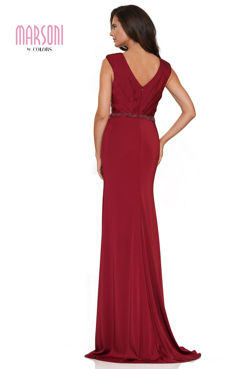 Marsoni by Colors -MV1157 Sheath Dress With Beaded On Belt