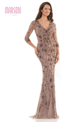 Marsoni by Colors -MV1197 Fit and Flare Dress With V Neck