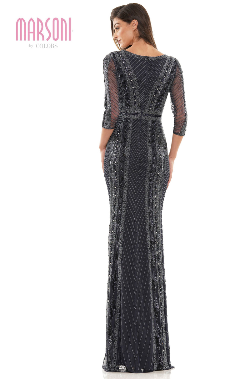 Marsoni by Colors -MV1204 Sheath Dress With Beaded Applique