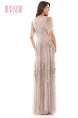 Marsoni by Colors -MV1217 A Line Dress With Deep Neckline