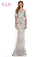 Marsoni by Colors -MV1222 Trumpet Dress With Beaded Lace