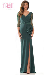 Marsoni by Colors -MV1231 Fit and Flare Dress With Beaded On Sleeves
