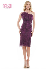 Marsoni by Colors -MV1232 Fitted Dress With Beaded Waist Embelishment