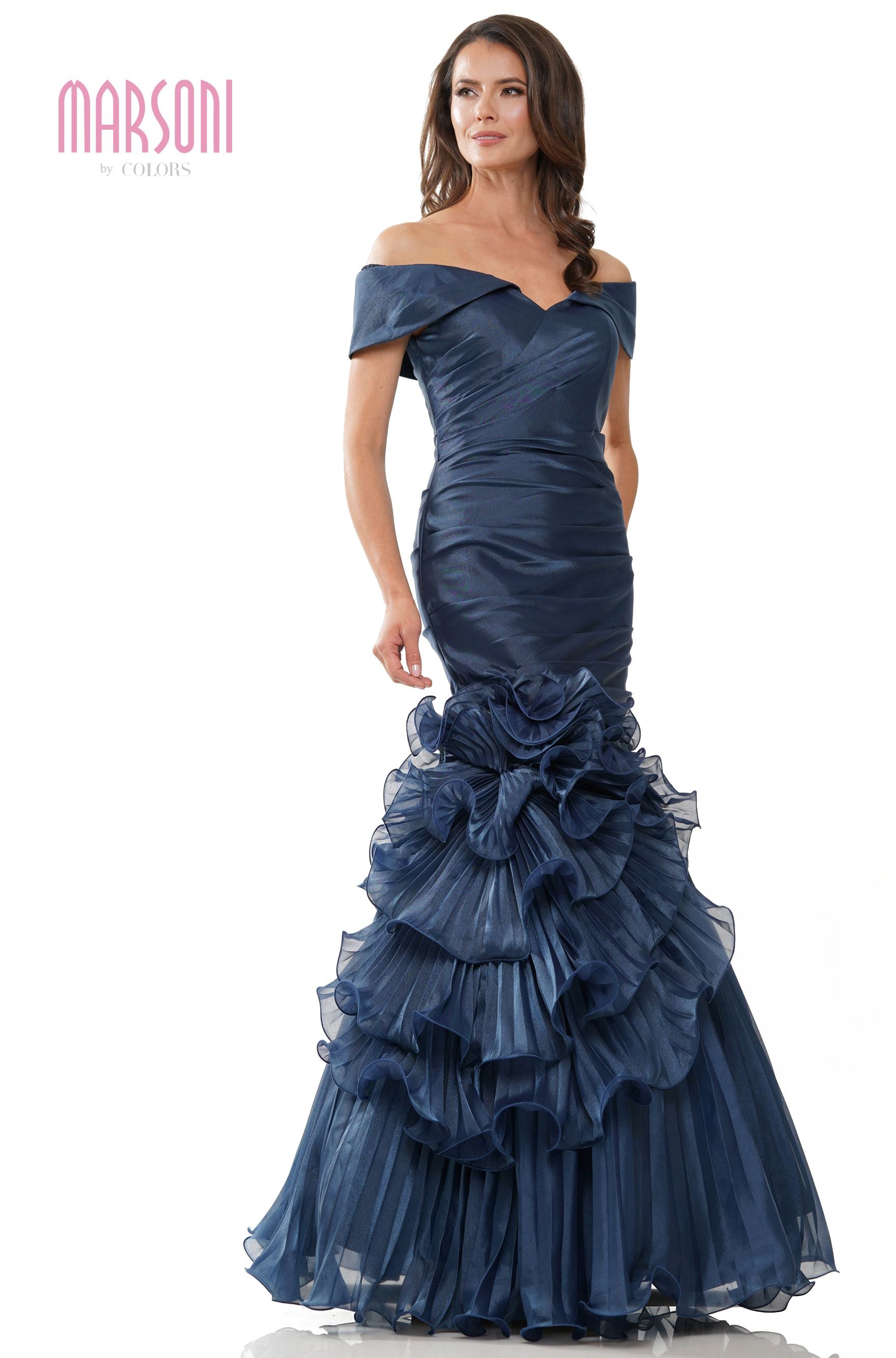 Marsoni by Colors -MV1241 Mermaid Dress With Ruffle Embellishment