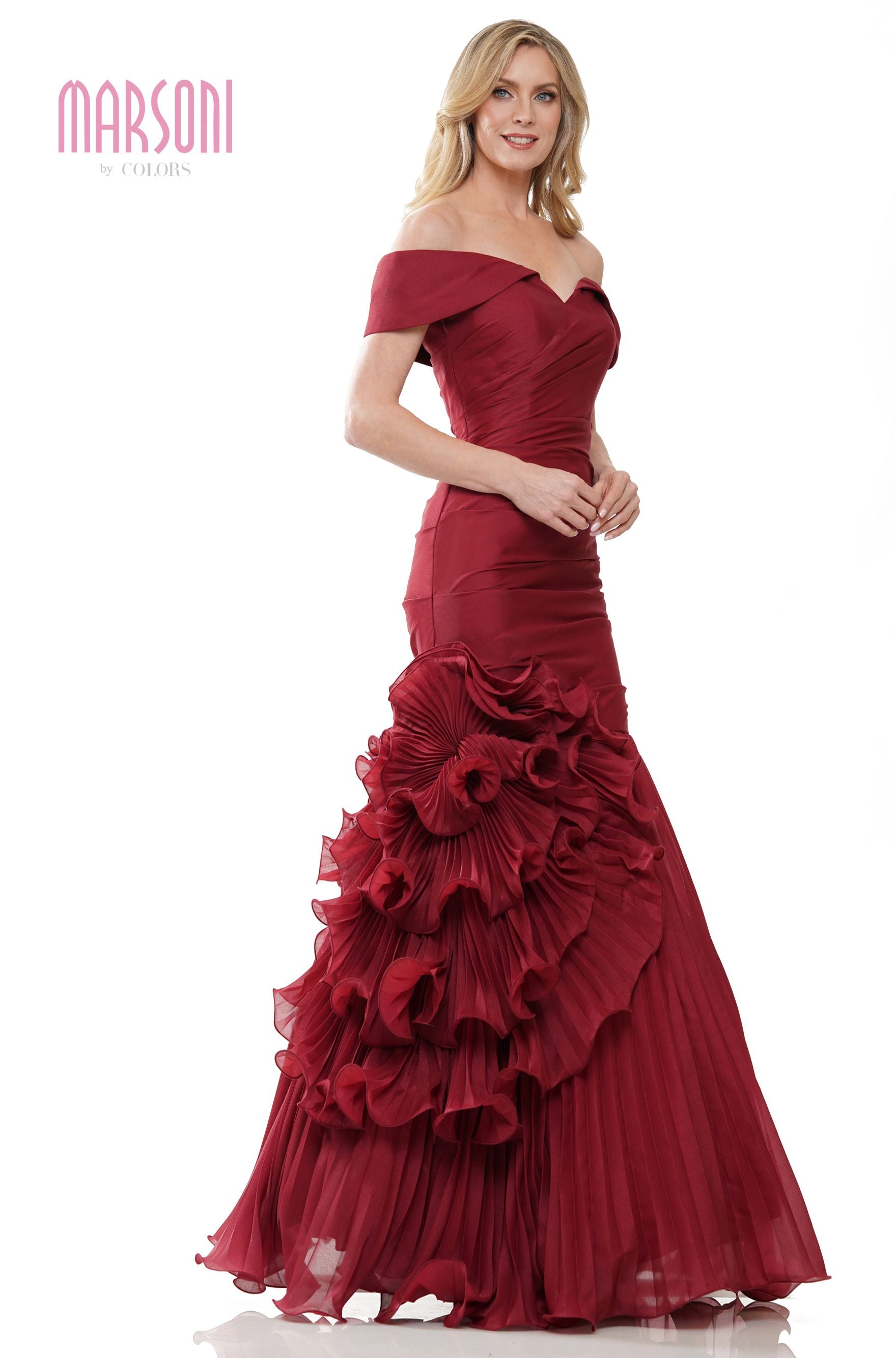 Marsoni by Colors -MV1241 Mermaid Dress With Ruffle Embellishment