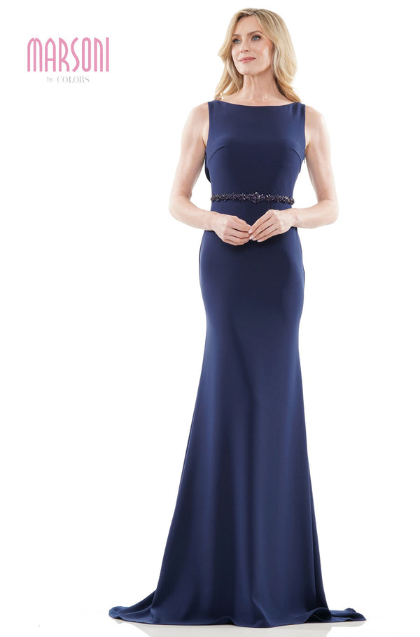 Marsoni by Colors -MV1250 Sheath Dress With Beaded Belt