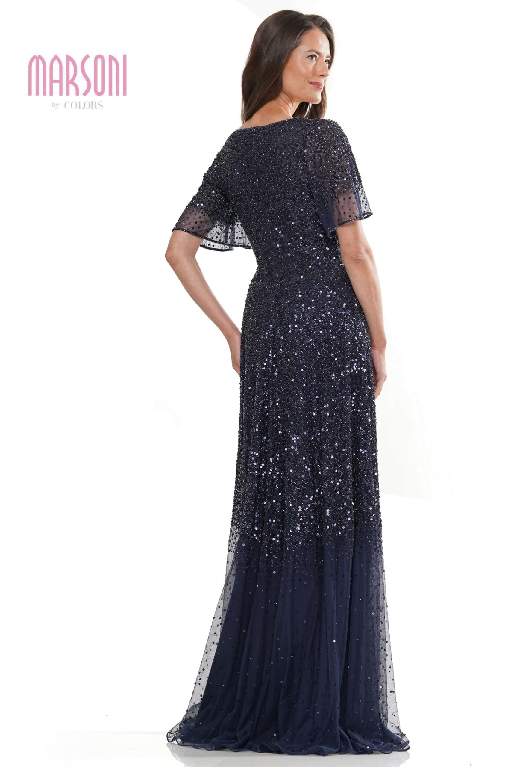 Marsoni by Colors -MV1259 Sequin Circular A-Line Dress