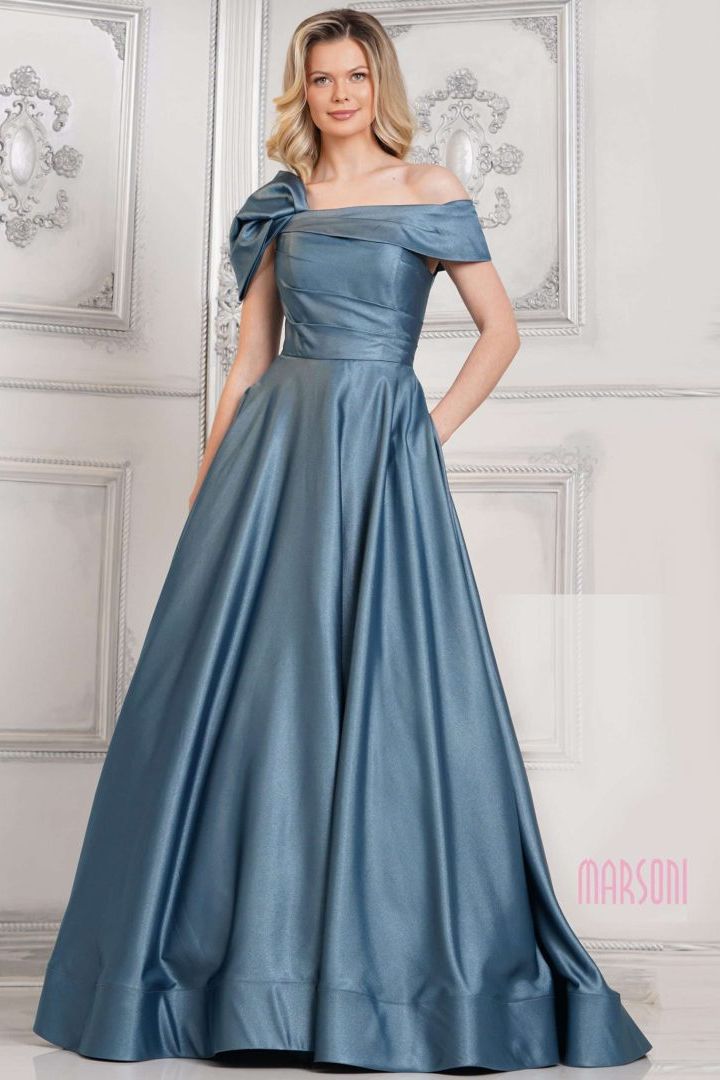 Marsoni by Colors -MV1288 Off Shoulder Satin Ball Gown