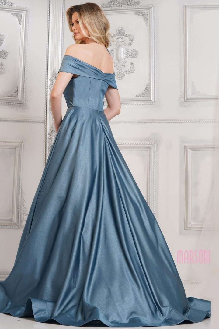 Marsoni by Colors -MV1288 Off Shoulder Satin Ball Gown