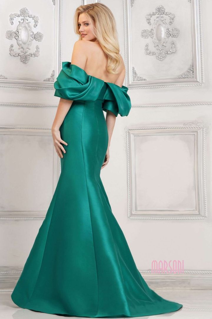 Marsoni by Colors -MV1290 Off Shoulder Satin Mermaid Dress