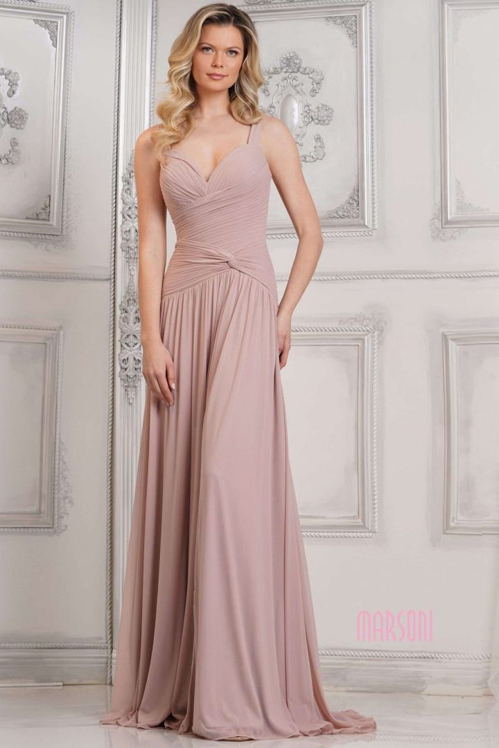 Marsoni by Colors -MV1316 Sweetheart Neck Ruched Bodice A-Line Dress