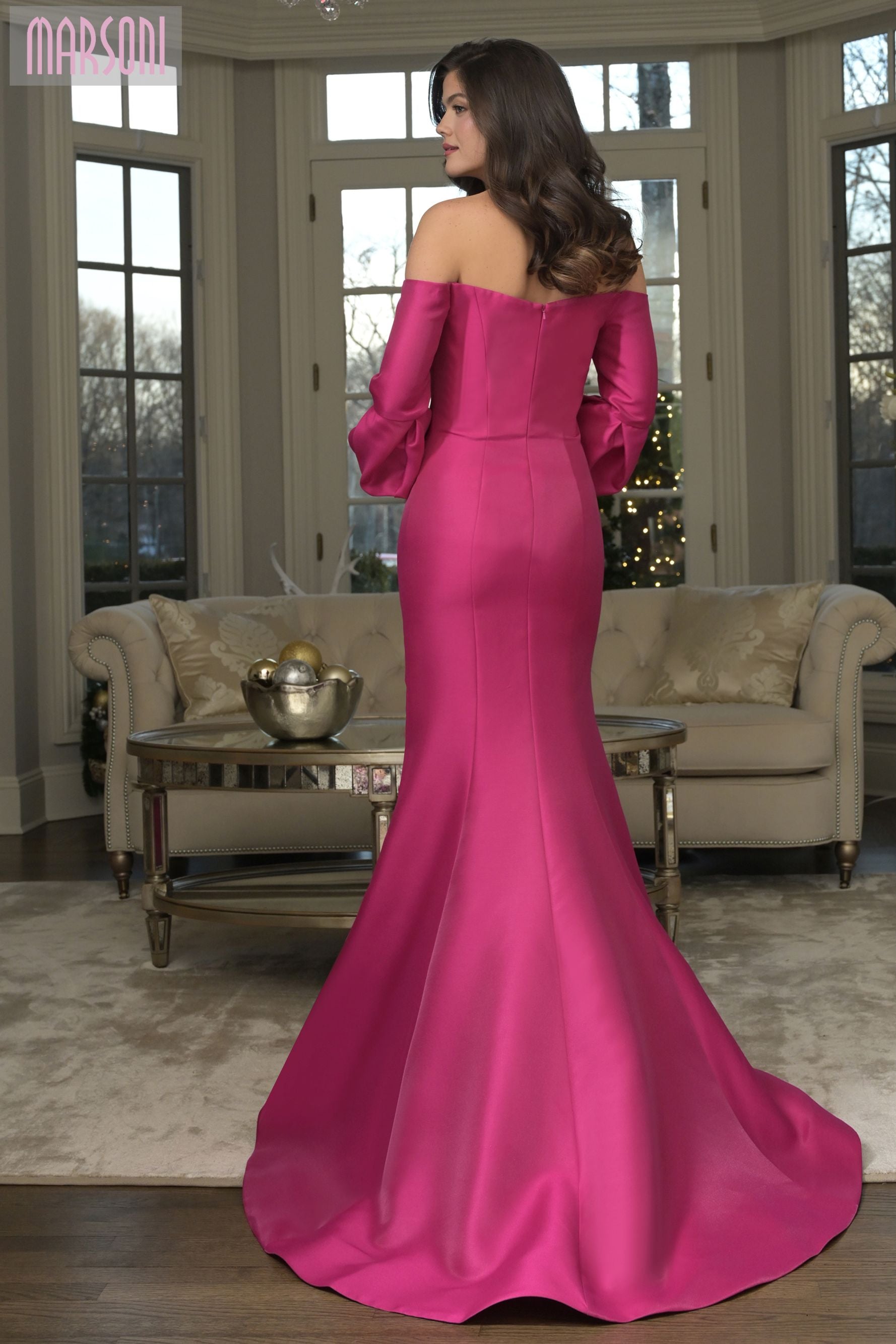 Marsoni by Colors -MV1355 Mermaid Long Off Shoulder Gown