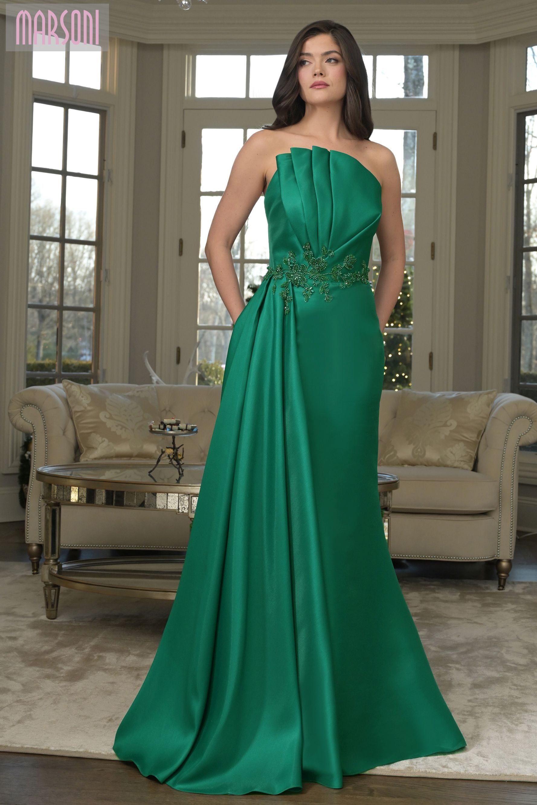 Marsoni by Colors -MV1356 Strapless Fit And Flare Sheath Dress