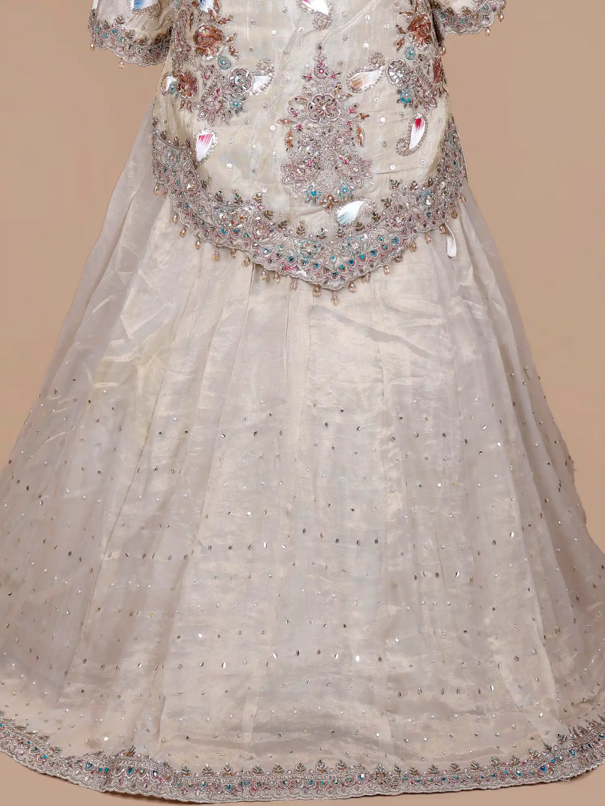 MyFashion -KLS-2828 Traditional Indian Off White Peplum Lehenga With Luxury Work