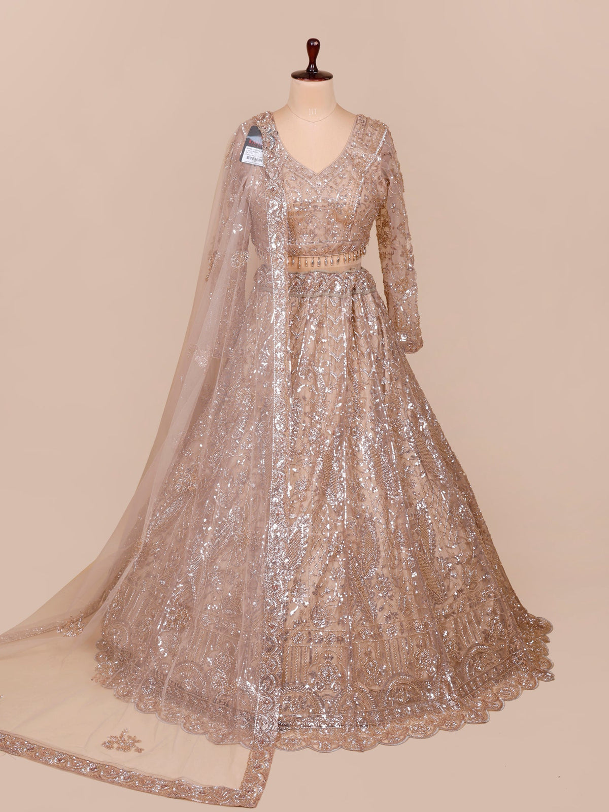 MyFashion KLS-2388 Majesty Net Lehenga in Gold with Sparkling Beads