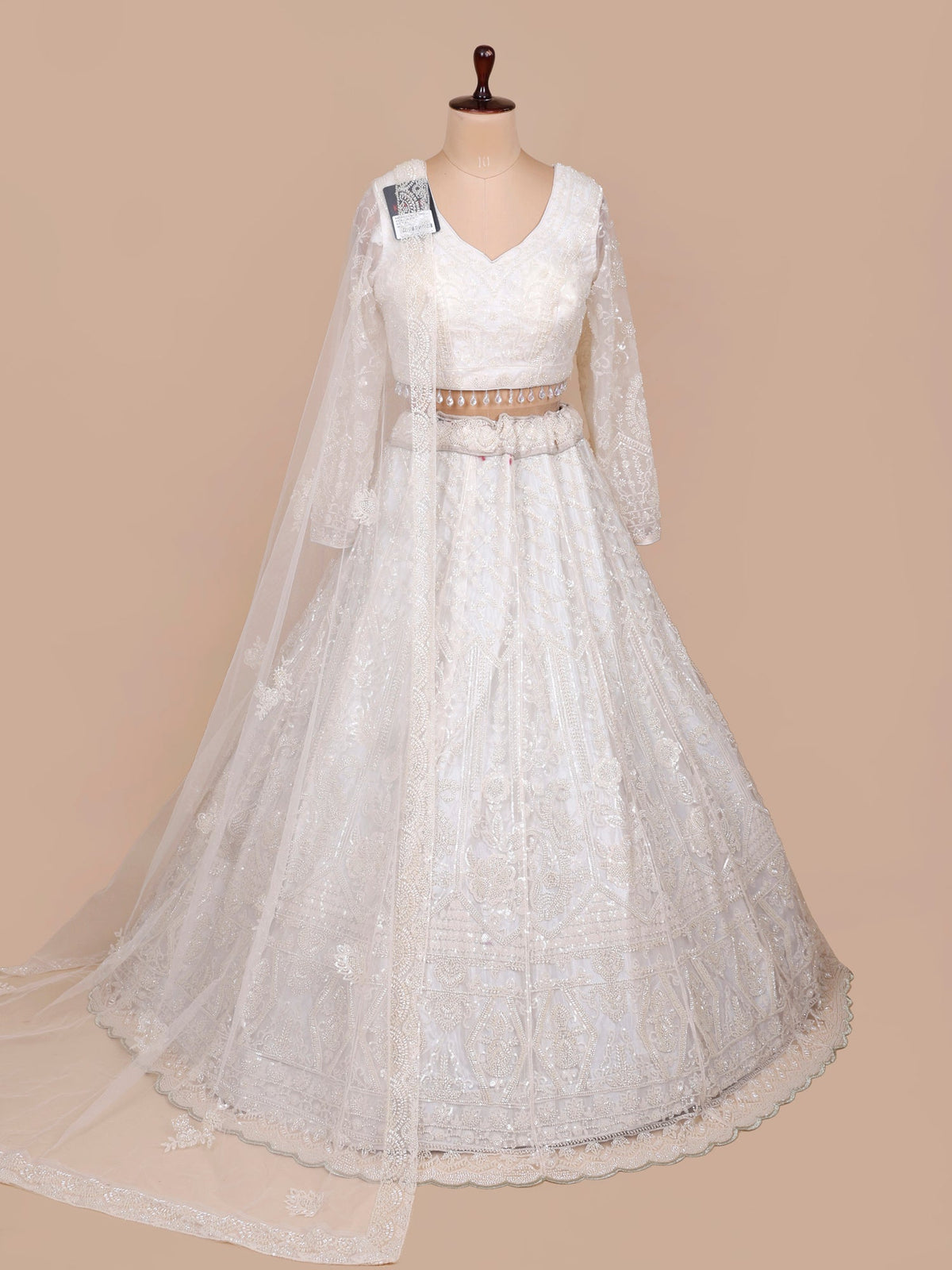 MyFashion KLS-2389 Diamond Mist White Lehenga Adorned with Thread Work