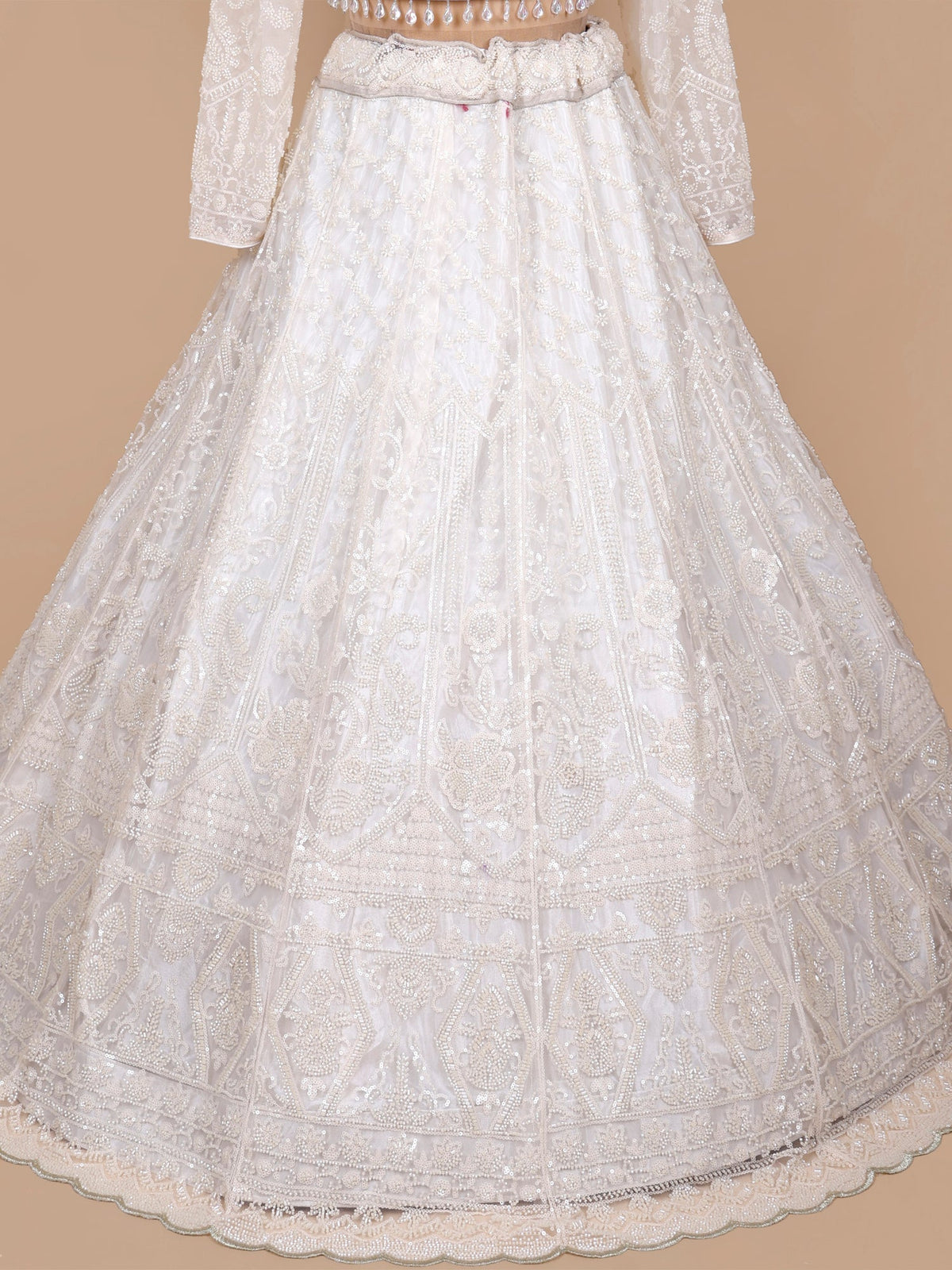 MyFashion KLS-2389 Diamond Mist White Lehenga Adorned with Thread Work